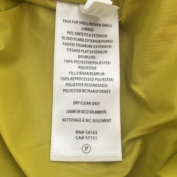 Bass Woman’s Hooded Jacket 1/2 Closure Quilted and Sherpa Green/Yellow - Picture 7 of 7